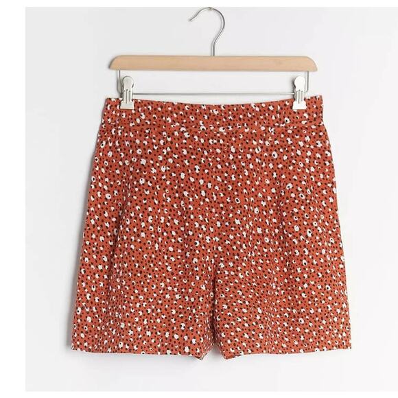 New Anthropologie x The Odells Malmo Belted Beach Shorts $248 SIZE 6 Red Motif - Picture 3 of 5